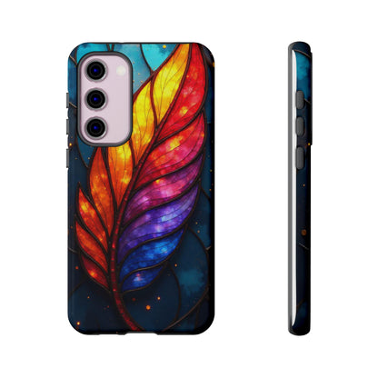 Vivid Feather: Stained Glass Abstract Art
