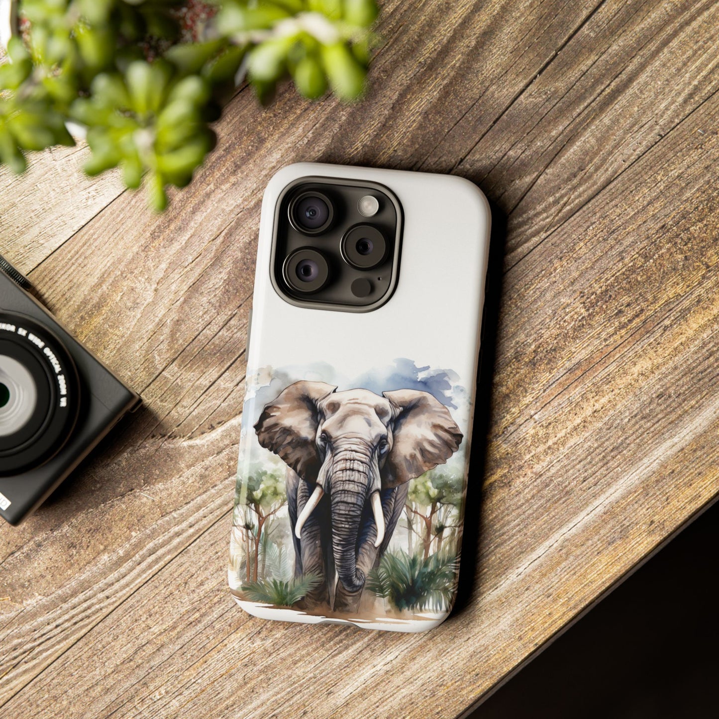 Majestic Watercolor Elephant Mobile Cover – Artistic Wildlife Design