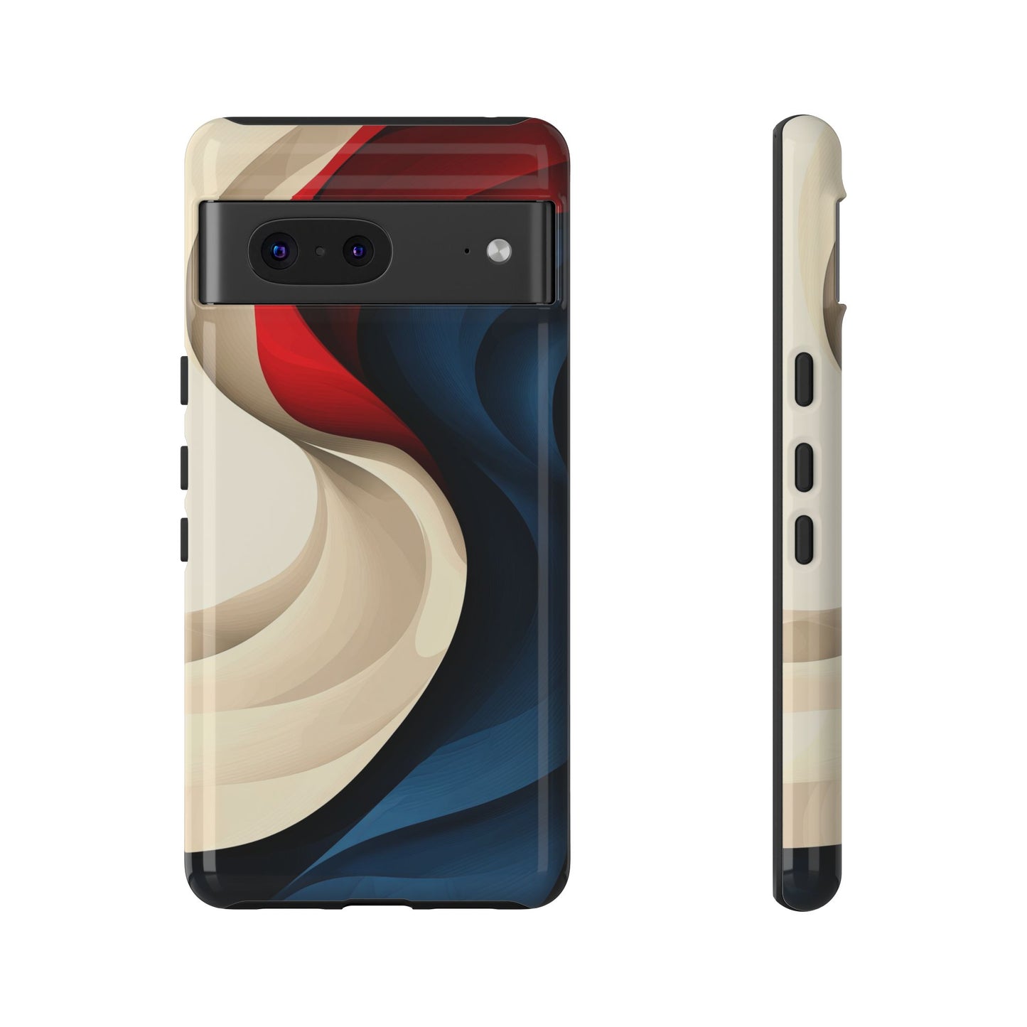 Crimson Current – Flowing Abstract Wave Phone Case for iPhone, Samsung & Pixel