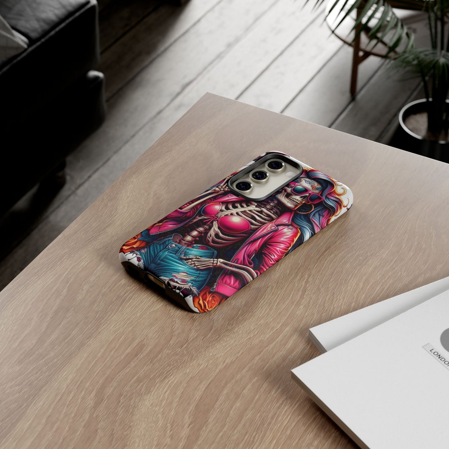 Neon Bones – Retro Skeleton & Vibrant Punk Aesthetic Mobile Cover