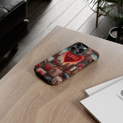 Neon Love Heart & Rose Phone Case