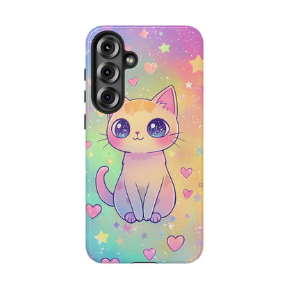 Rainbow Galaxy Cat Phone Case – Cute Anime Aesthetic for iPhone, Google Pixel & Samsung