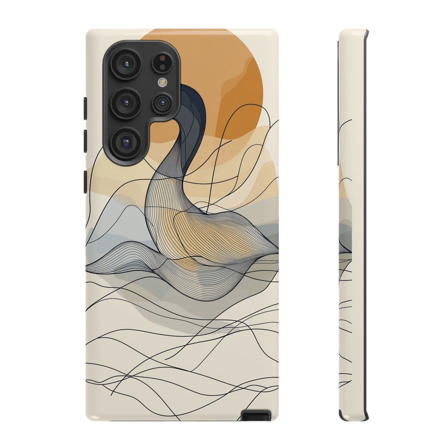 Serenity in Motion: The Abstract Swan Phone Case for iPhone, Samsung & Pixel