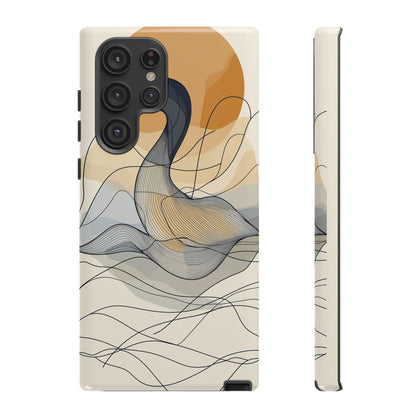 Serenity in Motion: The Abstract Swan Phone Case for iPhone, Samsung & Pixel