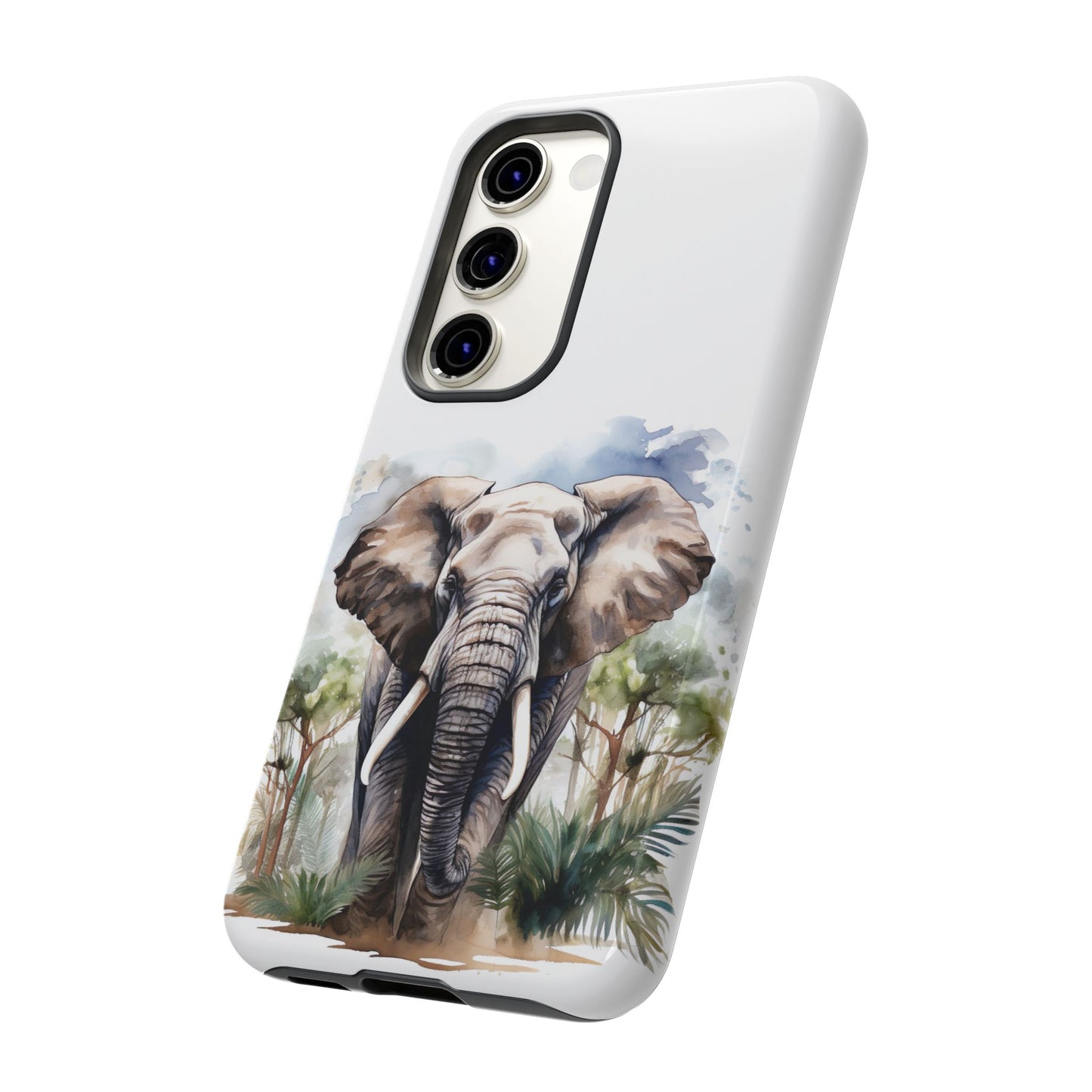 Majestic Watercolor Elephant Mobile Cover – Artistic Wildlife Design