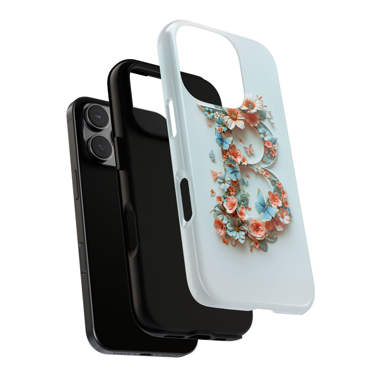 Floral Letter B Phone Case – Personalized Aesthetic Cover for iPhone, Samsung & Google Pixel
