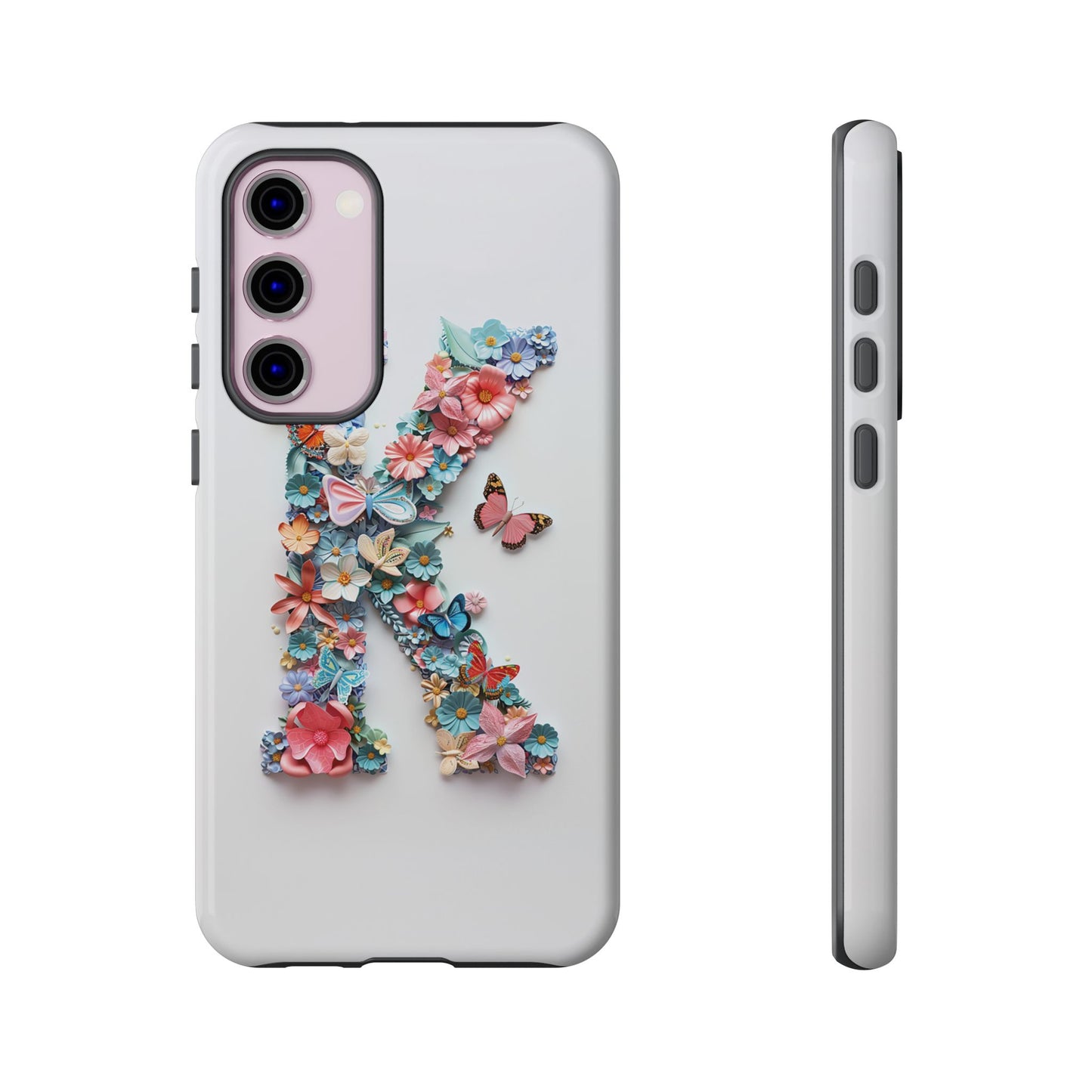 Floral Letter K Phone Case – Personalized Aesthetic Cover for iPhone, Samsung & Google Pixel