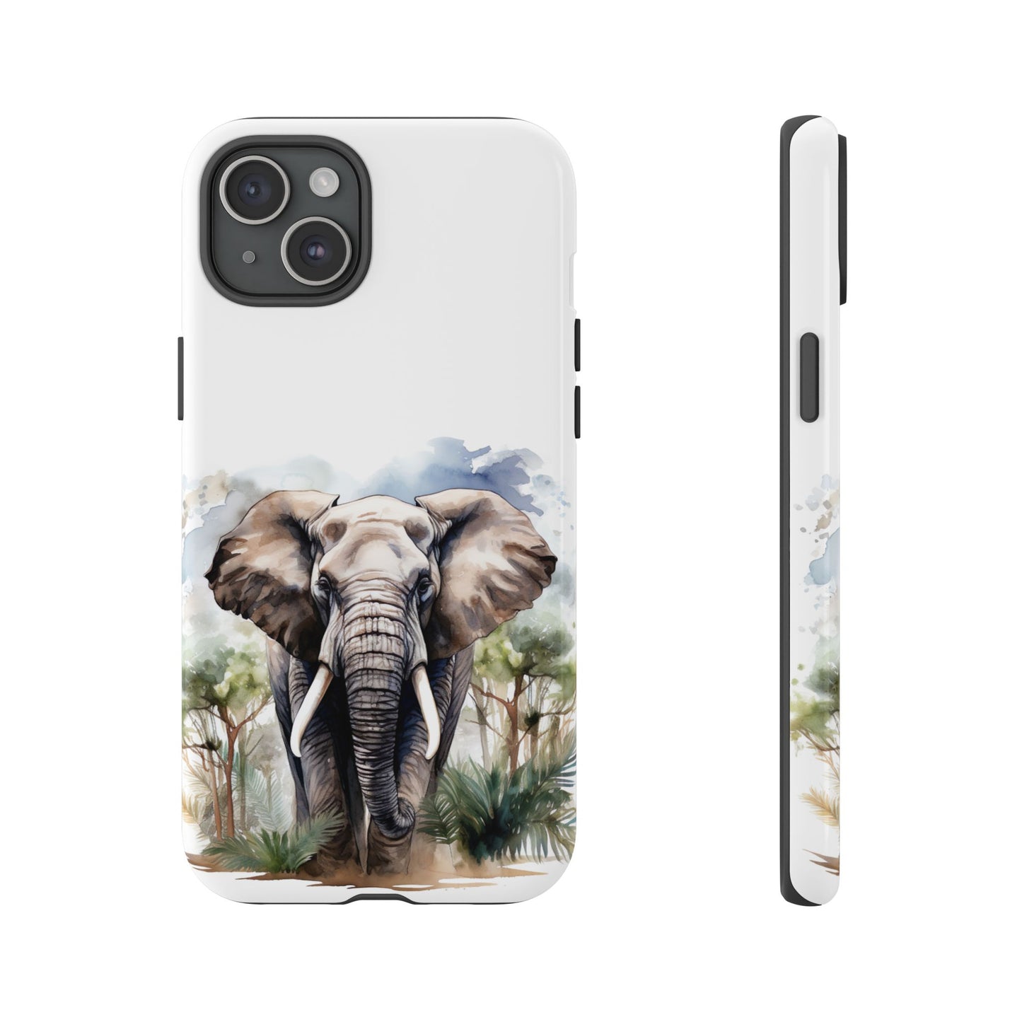 Majestic Watercolor Elephant Mobile Cover – Artistic Wildlife Design