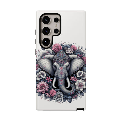 Ornate Floral Elephant Mobile Cover – Elegant Bohemian Art