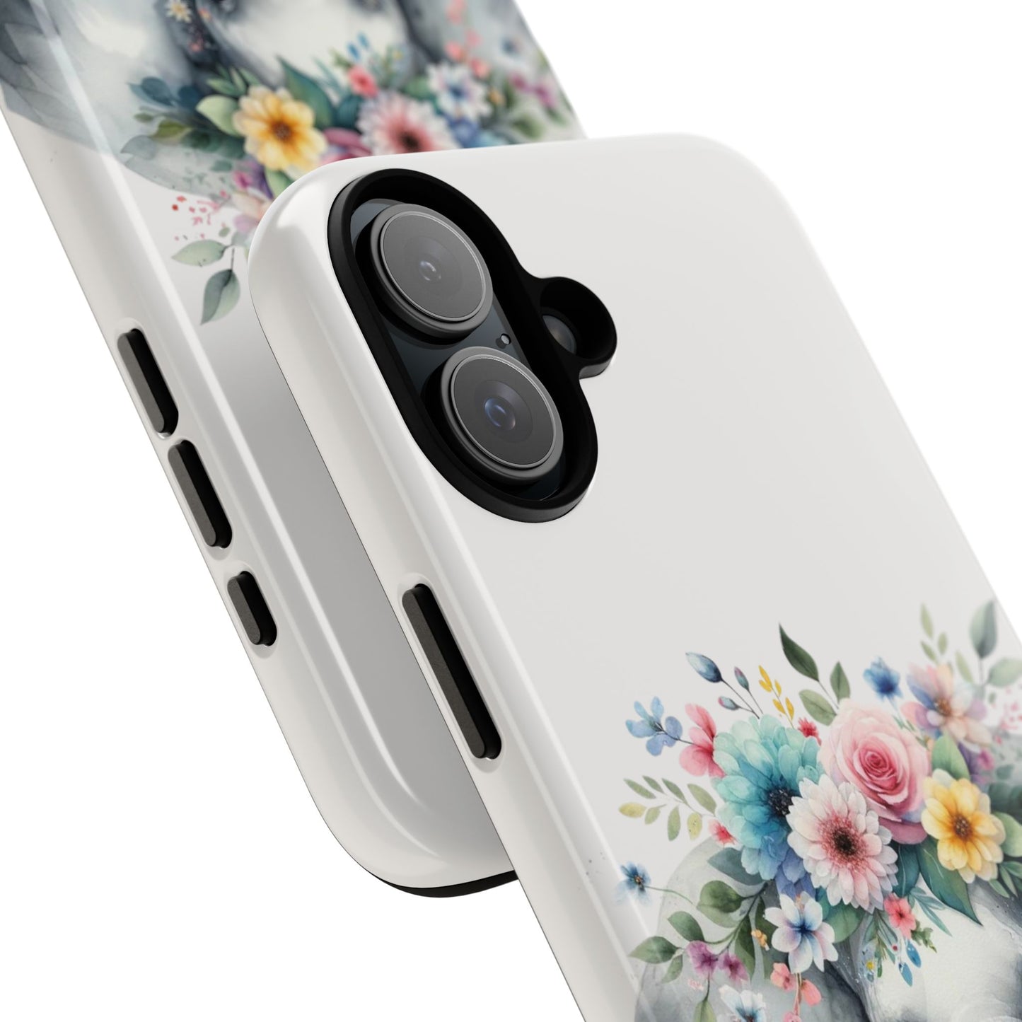 Floral Crown Elephant Mobile Cover – Elegant Watercolor Art