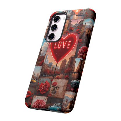 Neon Love Heart & Rose Phone Case