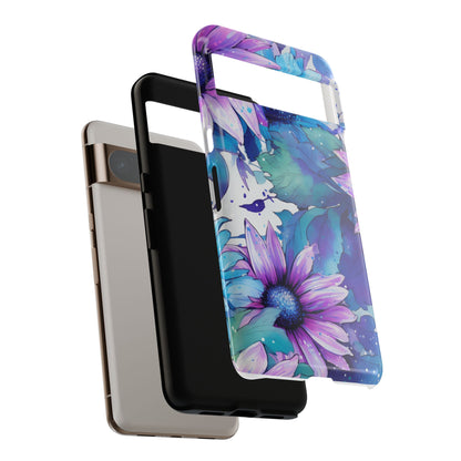 Dreamy Blue & Purple Floral Watercolor Mobile Case