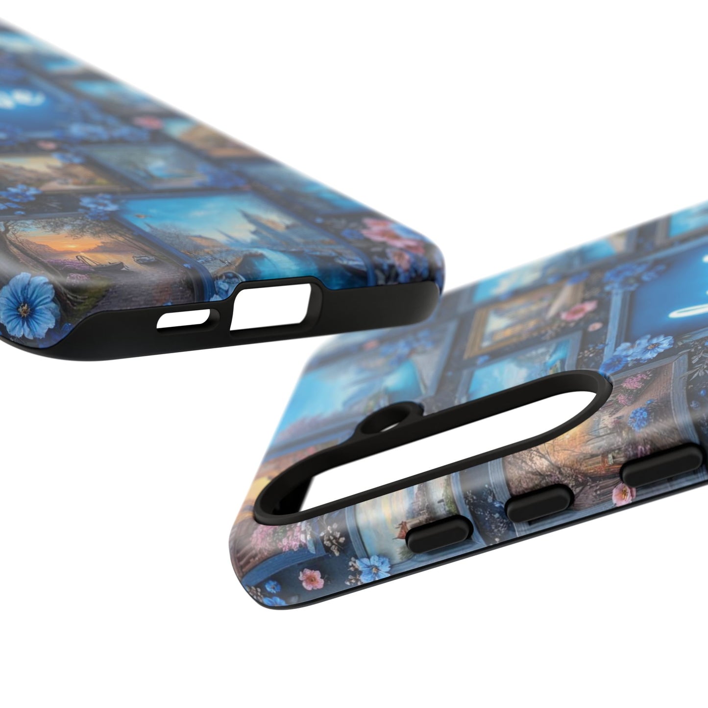 Blue Floral Love Frame Phone Case