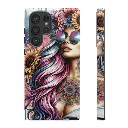 Bohemian Sunflower Queen – Retro Floral Fantasy Mobile Cover