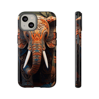 Elegant Artistic Elephant Mobile Cover – Intricate Paper-Cut Design