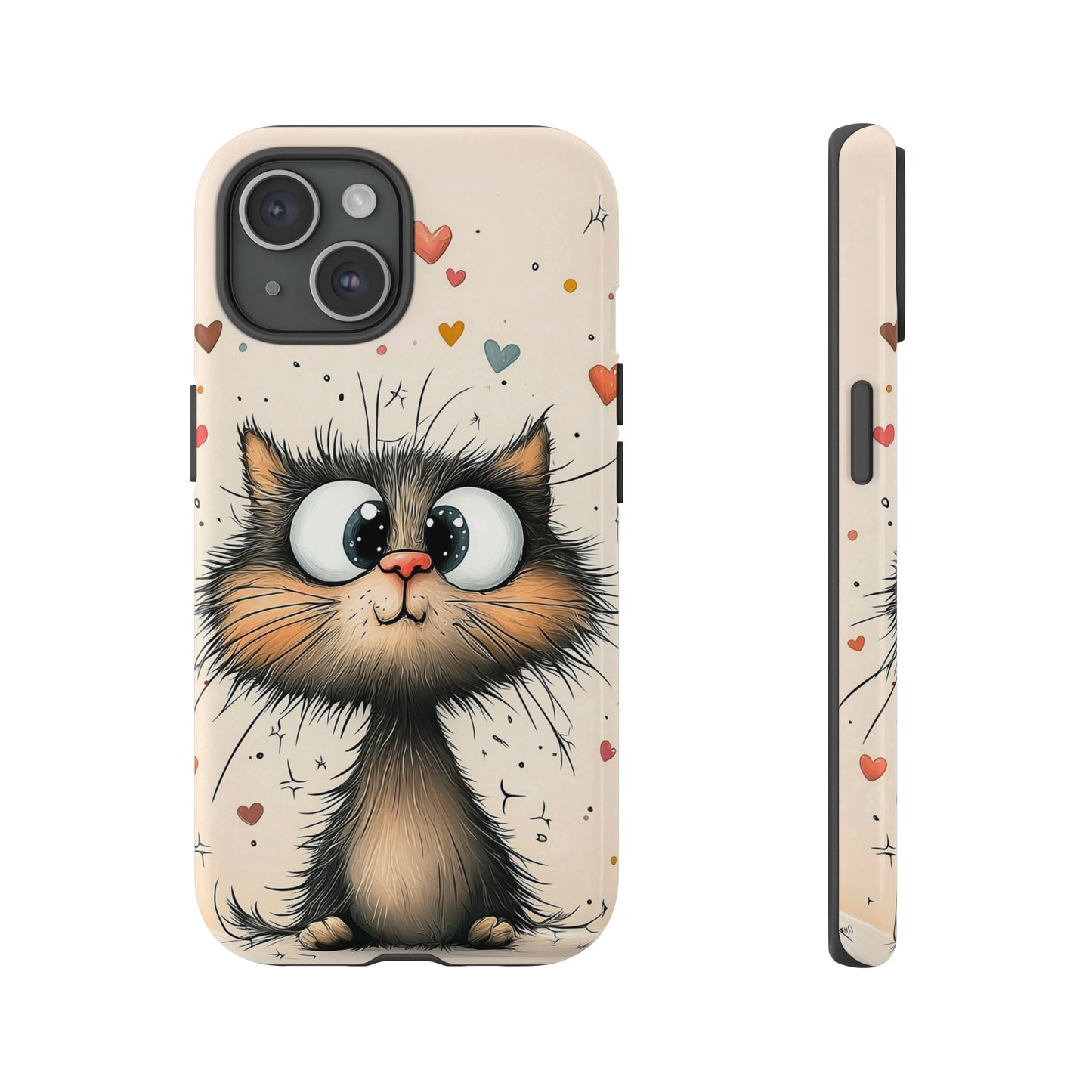Whiskers & Hearts Phone Case – Cute Anime Cat Design for iPhone, Google Pixel & Samsung