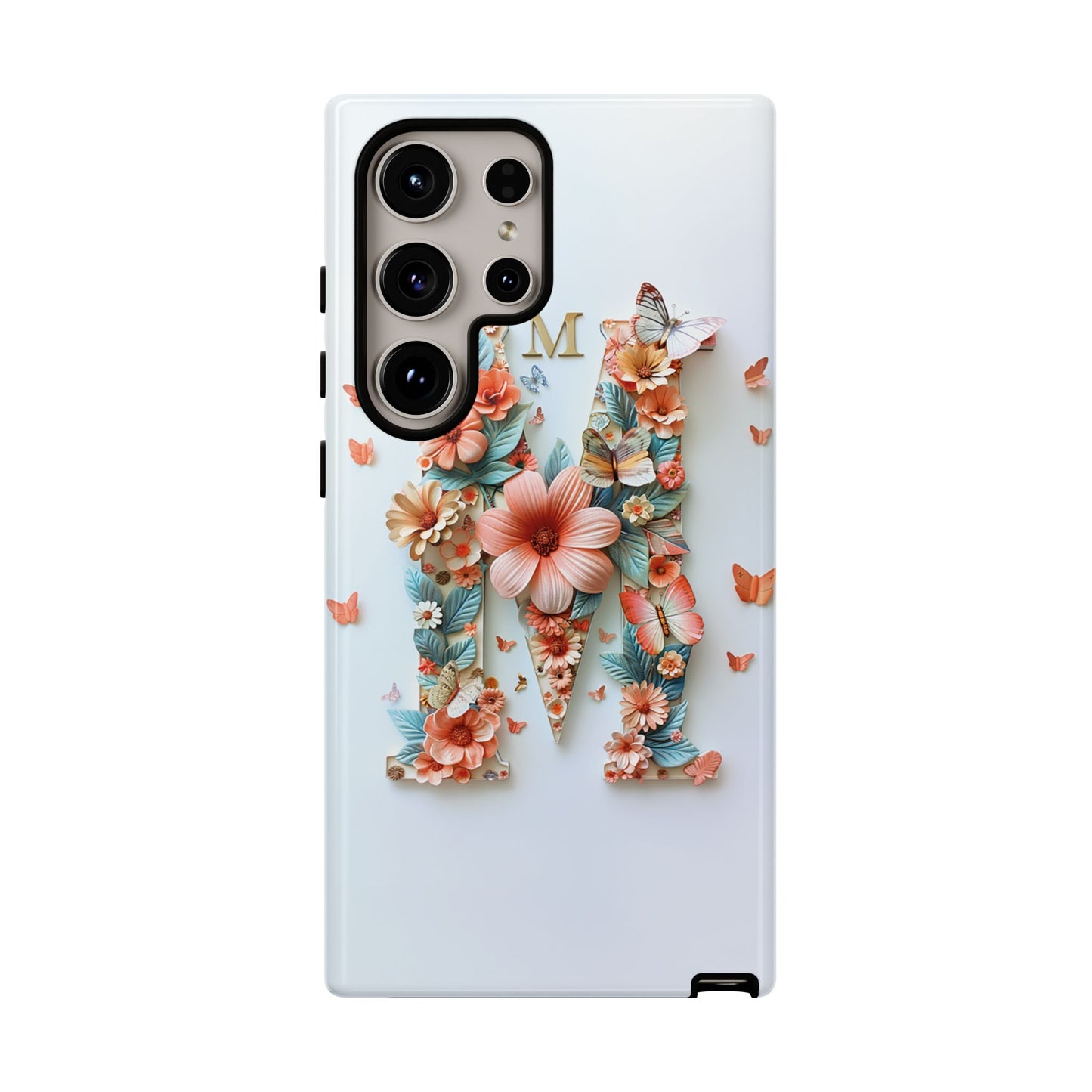 Floral Letter M Phone Case – Personalized Aesthetic Cover for iPhone, Samsung & Google Pixel
