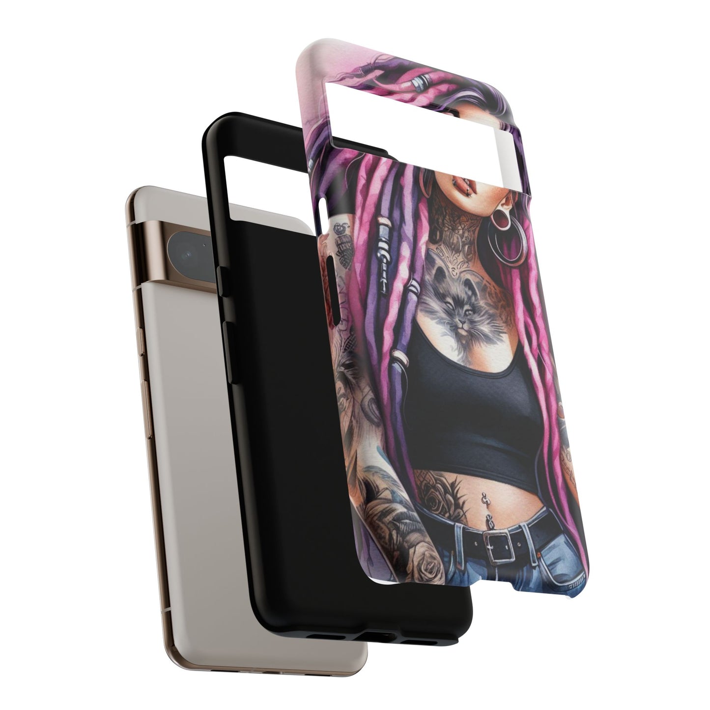 Tattooed Rebel – Gothic Cat Spirit Mobile Cover