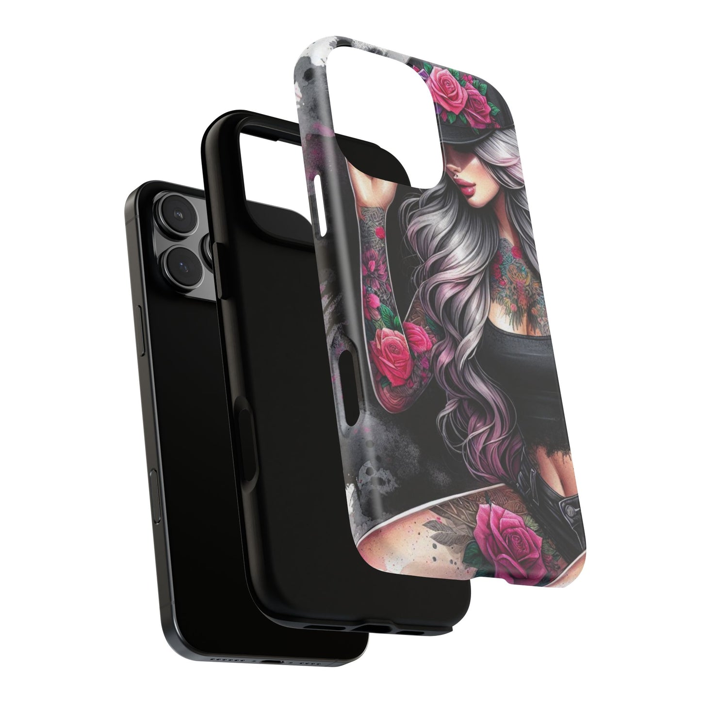 Ink & Roses – Edgy Floral Rebel Mobile Cover