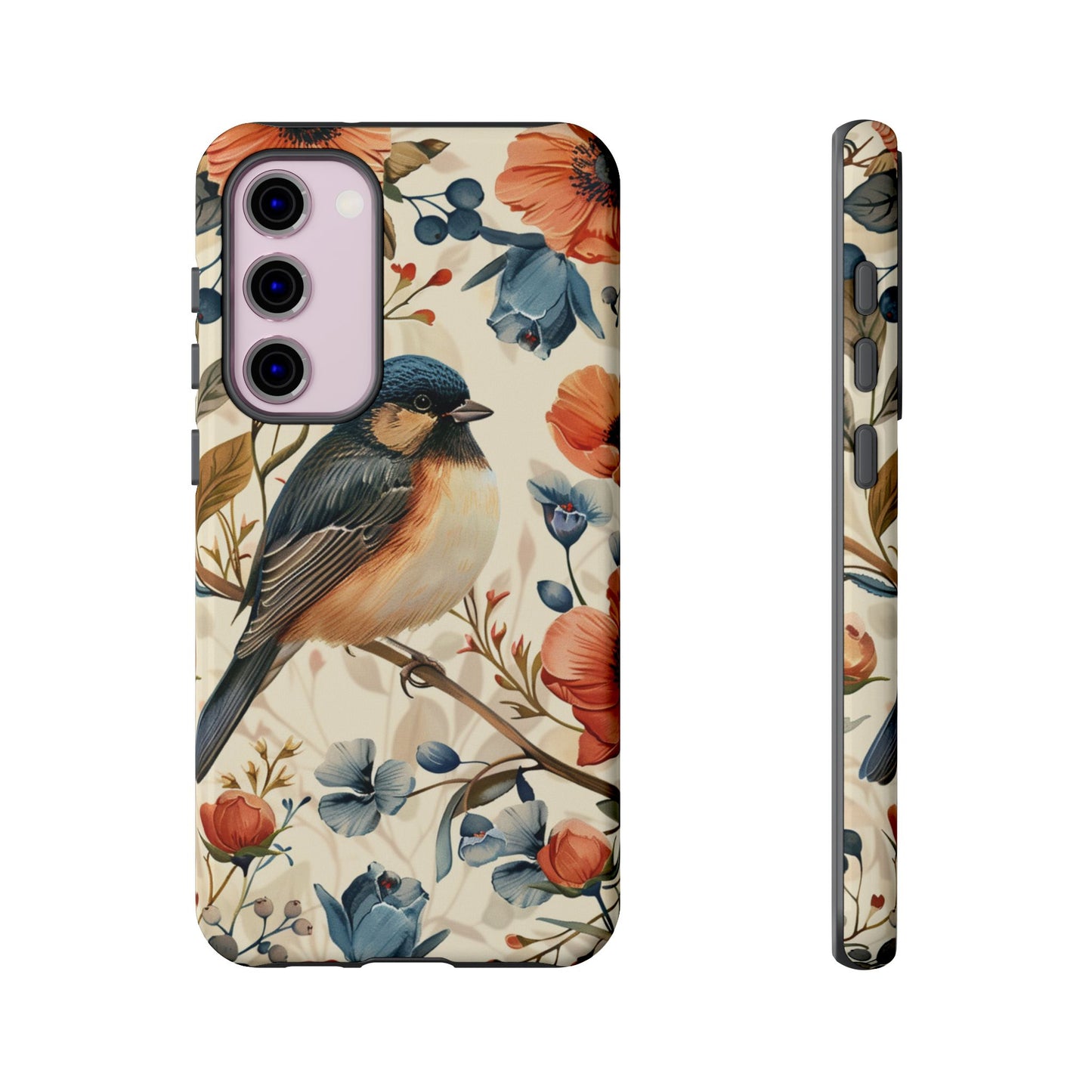 Floral Bird Phone Case - Elegant Nature-Inspired Cover for iPhone, Samsung & Google Pixel