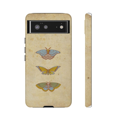Minimal Vintage Butterfly Phone Case – Aesthetic Beige Background for iPhone, Samsung & Pixel