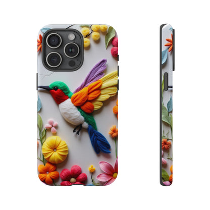 Elegant Hummingbird with Floral Mosaic Design | Nature's Artistic Vibes | iPhone 16 Pro