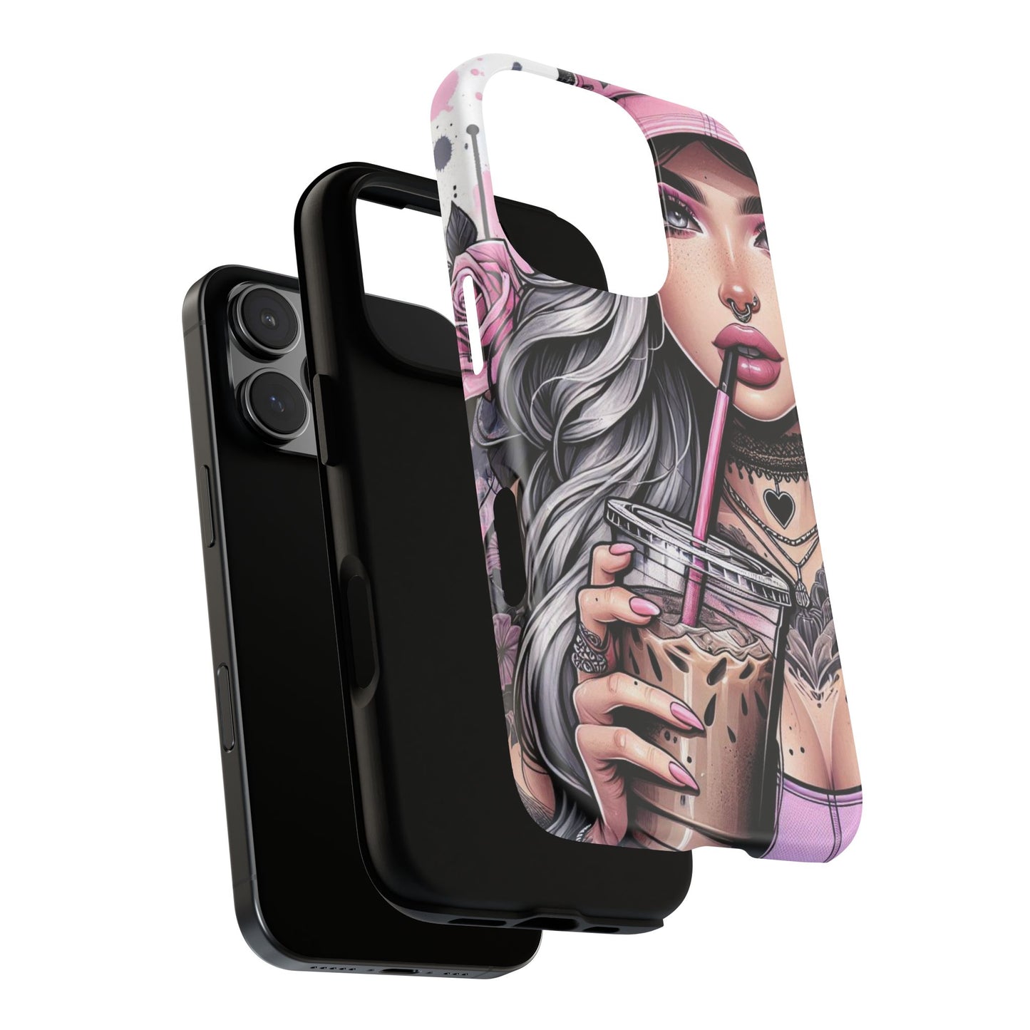 Pink Aesthetic Rebel – Iced Coffee & Inked Beauty Mobile Cover