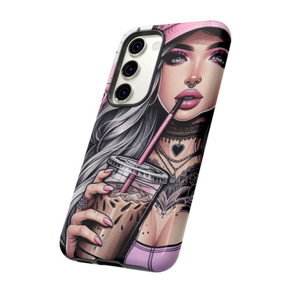 Pink Aesthetic Rebel – Iced Coffee & Inked Beauty Mobile Cover