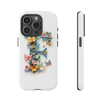 Floral Letter F Phone Case – Personalized Aesthetic Cover for iPhone, Samsung & Google Pixel
