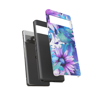 Dreamy Blue & Purple Floral Watercolor Mobile Case
