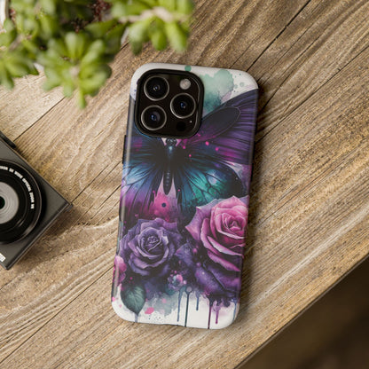Mystic Bloom – Vibrant Butterfly & Rose Art Mobile Cover