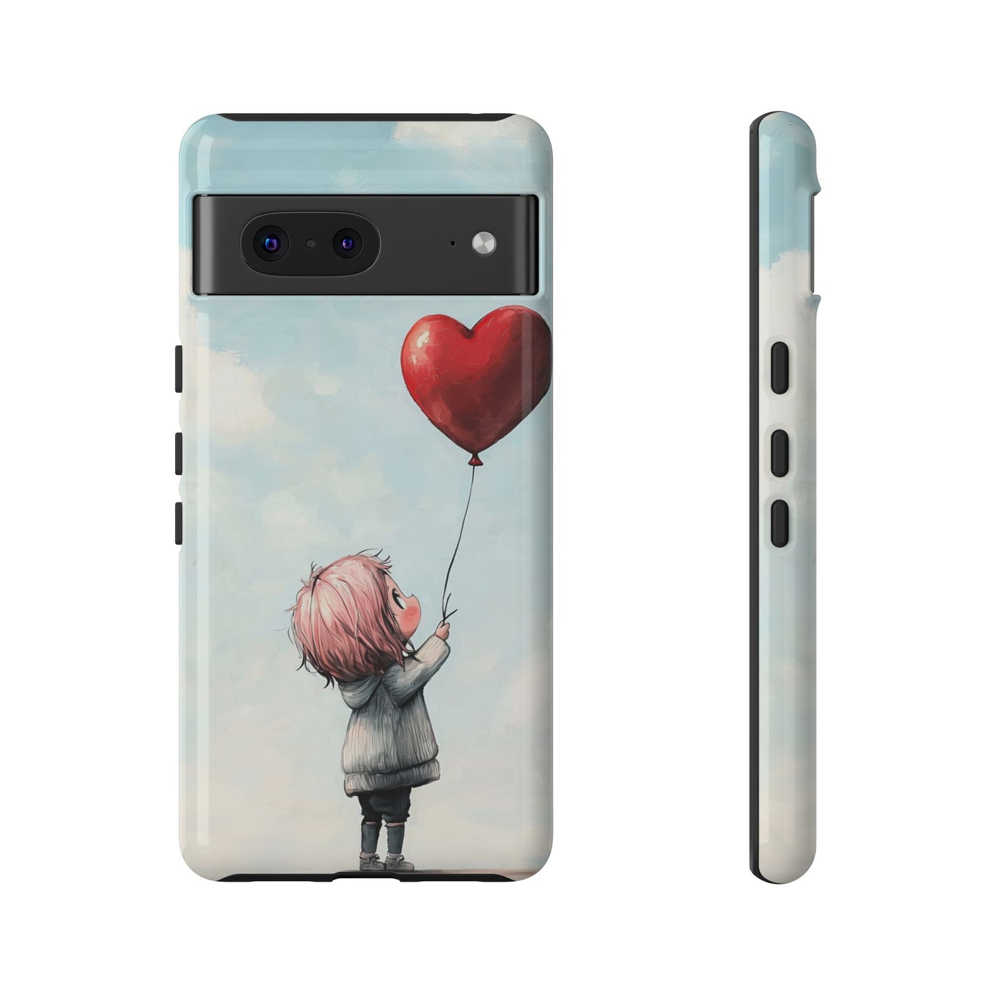 Anime Heart Balloon Phone Case – Dreamy & Cute Art for iPhone, Google Pixel & Samsung