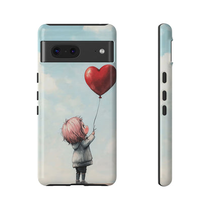 Anime Heart Balloon Phone Case – Dreamy & Cute Art for iPhone, Google Pixel & Samsung