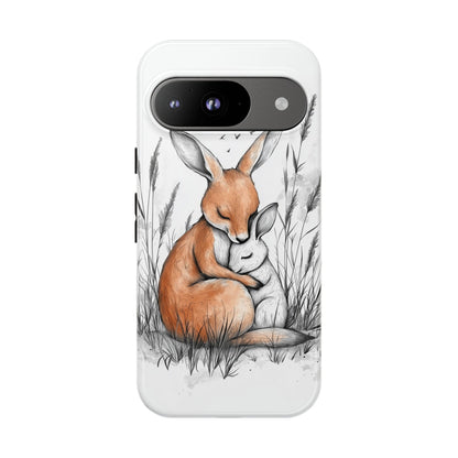 Bunny Embrace: Watercolor Woodland Hug Phone Case for iPhone, Samsung & Pixel