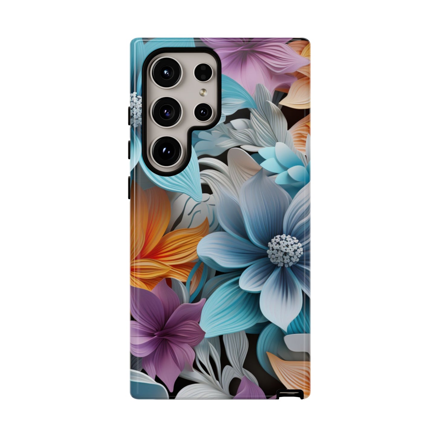 Elegant 3D Floral Bloom Mobile Case – Vivid & Artistic