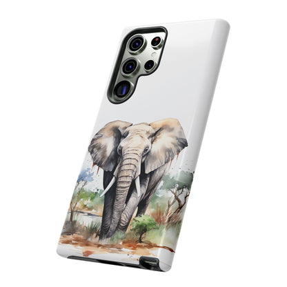 Safari Watercolor Elephant Mobile Cover – Artistic Wildlife Design