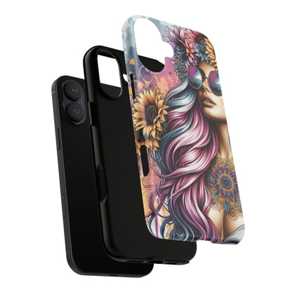Bohemian Sunflower Queen – Retro Floral Fantasy Mobile Cover
