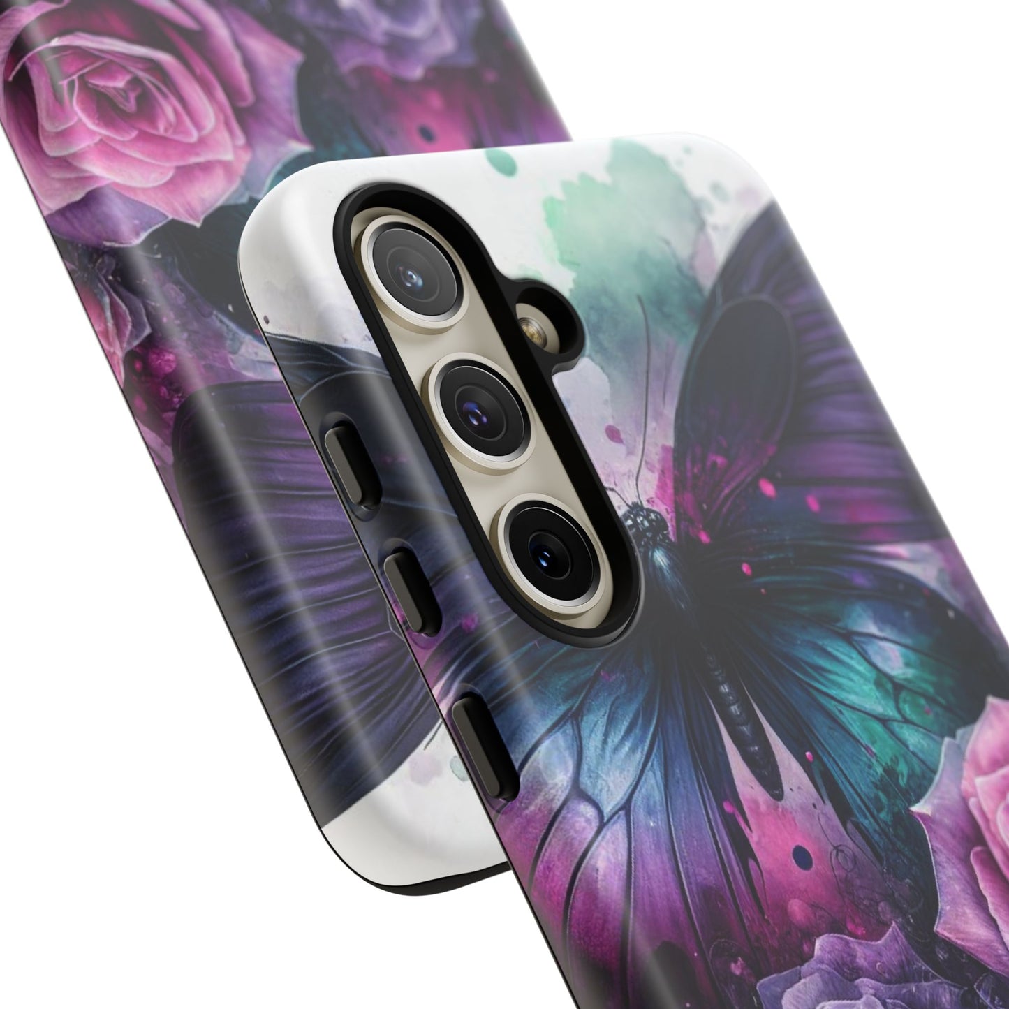 Mystic Bloom – Vibrant Butterfly & Rose Art Mobile Cover