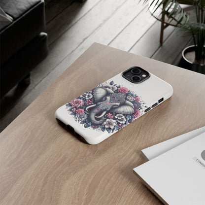 Ornate Floral Elephant Mobile Cover – Elegant Bohemian Art