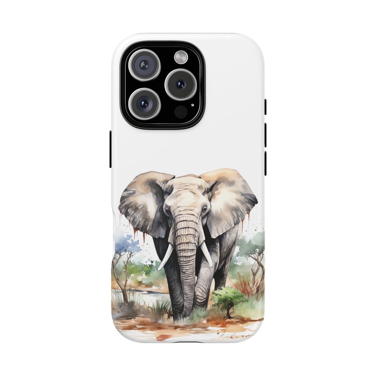 Safari Watercolor Elephant Mobile Cover – Artistic Wildlife Design