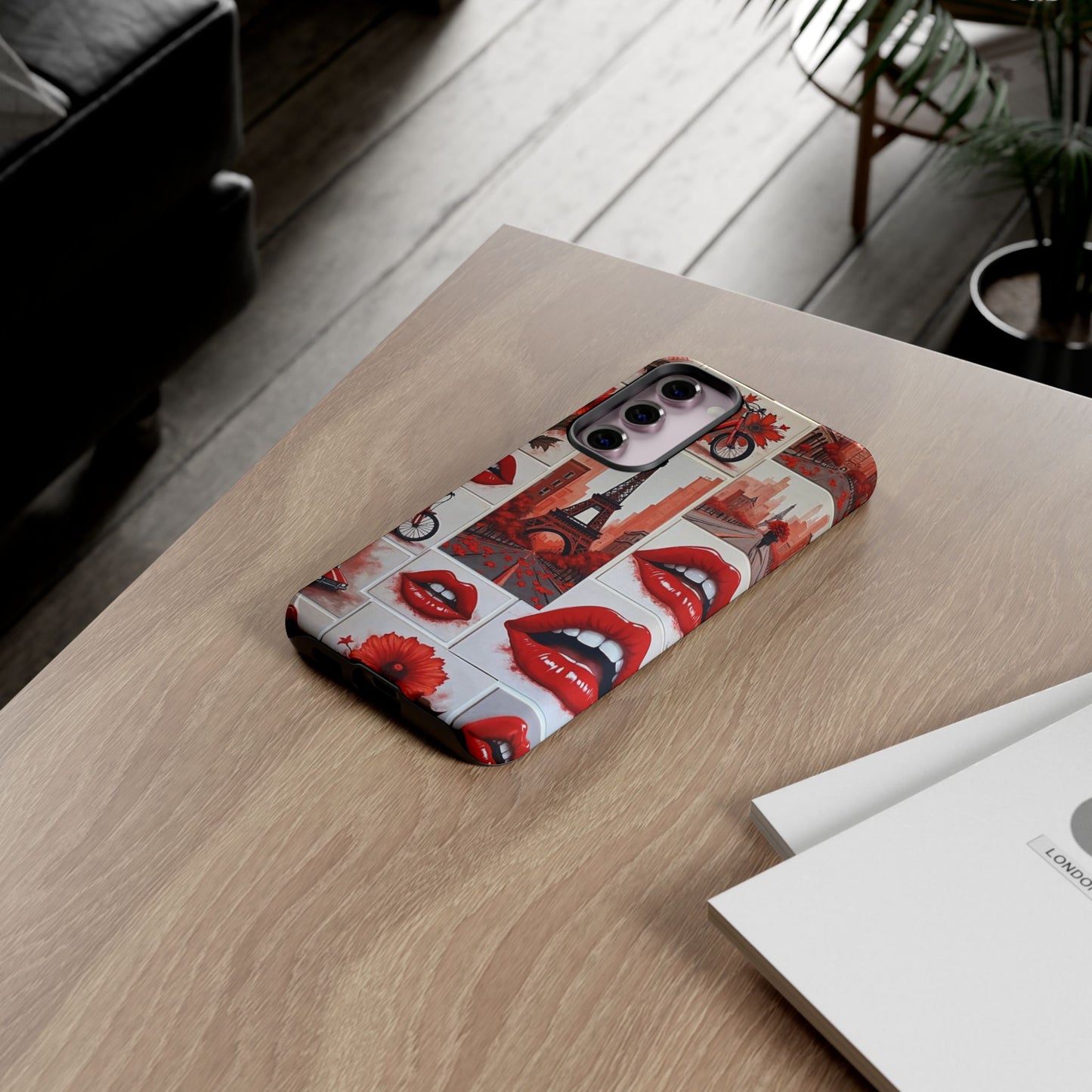 Red Lips & Eiffel Tower Phone Case