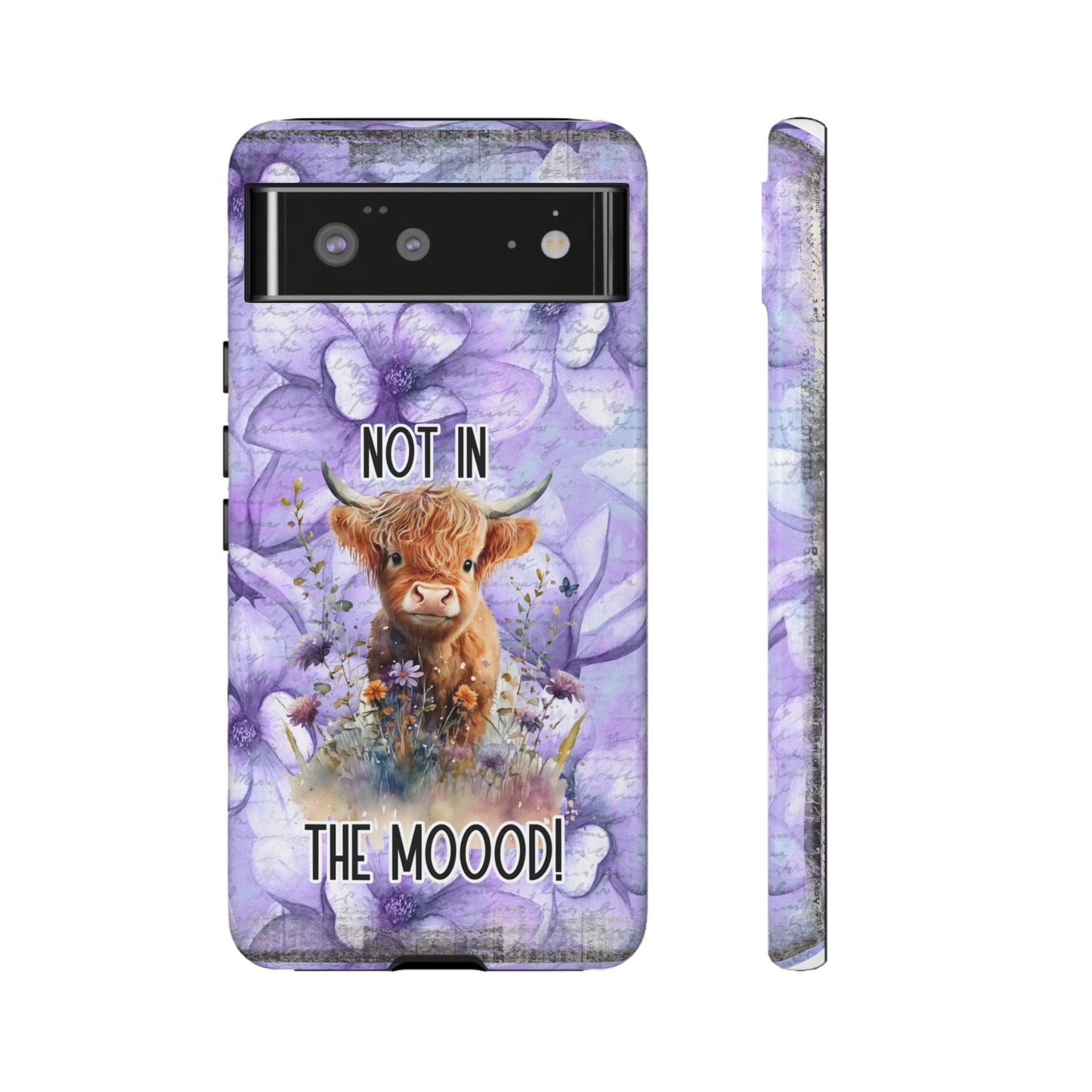 Not In The Mood Heifer Print Phone Case - iPhone, Samsung & Google Pixel Cover - Artistic Cow Phone Case, Animal Lover Gift