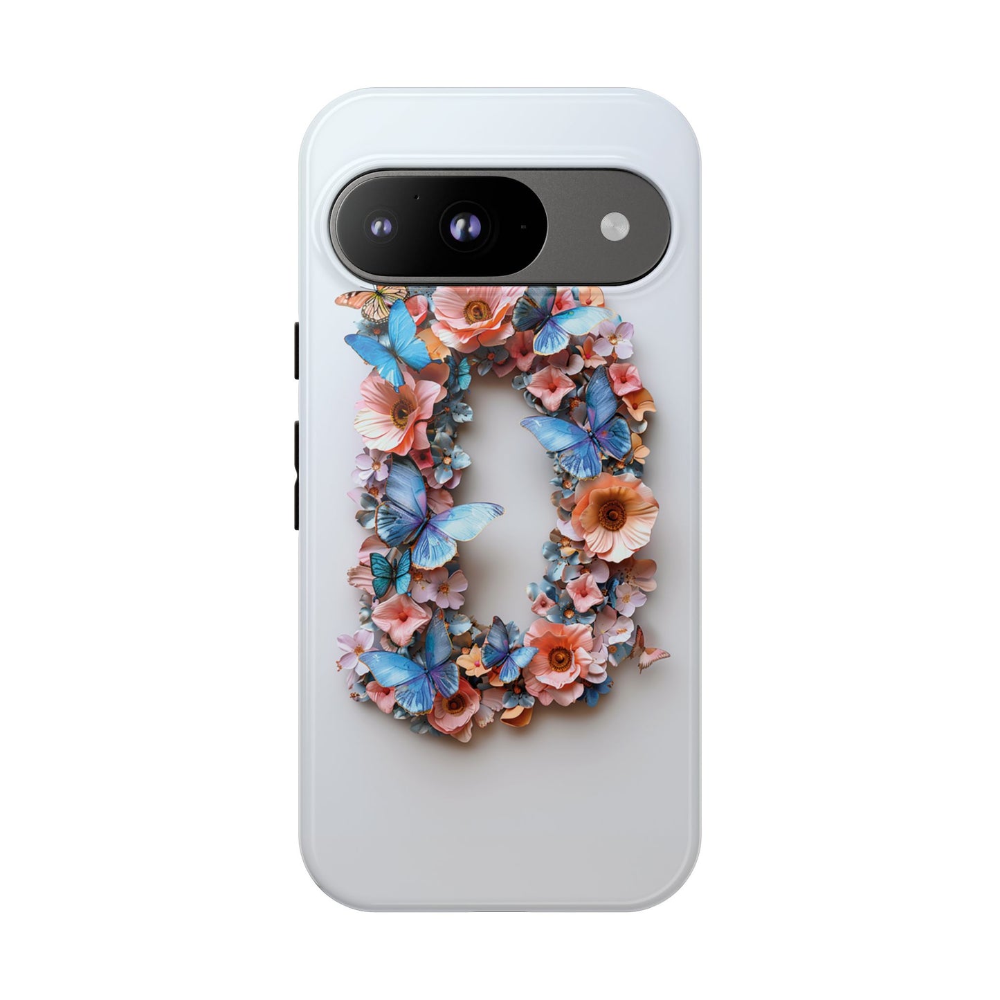 Floral Letter D Phone Case – Personalized Aesthetic Cover for iPhone, Samsung & Google Pixel