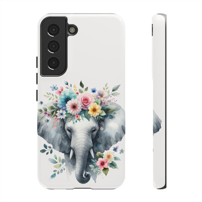 Floral Crown Elephant Mobile Cover – Elegant Watercolor Art