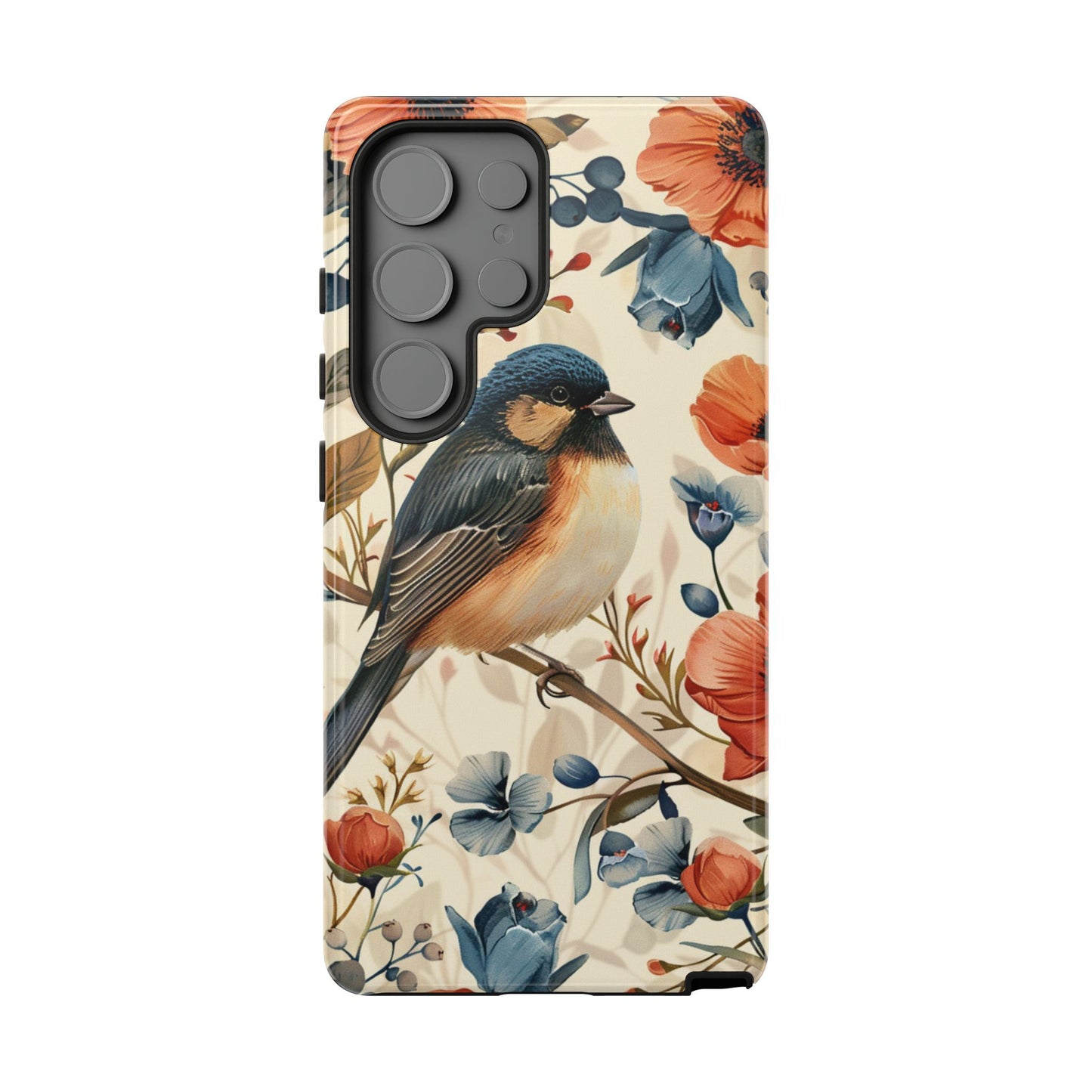 Floral Bird Phone Case - Elegant Nature-Inspired Cover for iPhone, Samsung & Google Pixel