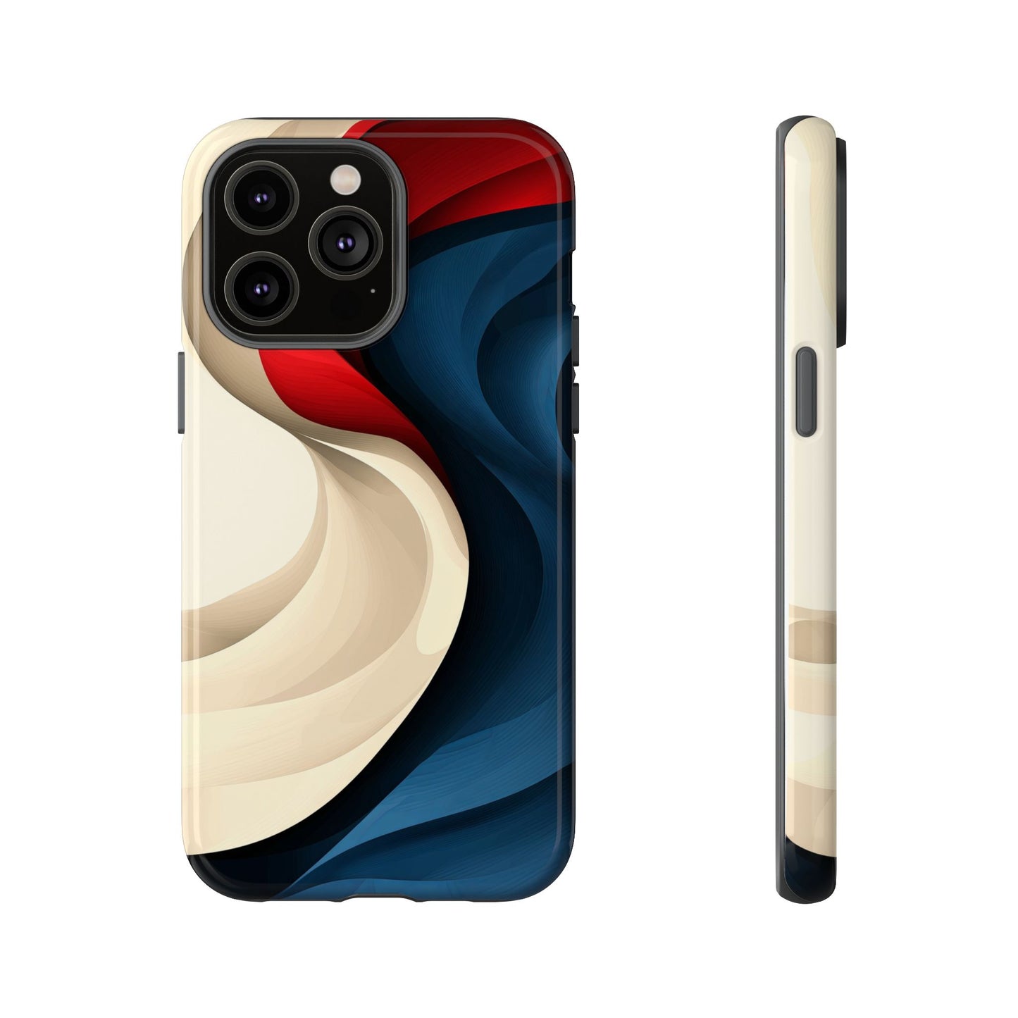 Crimson Current – Flowing Abstract Wave Phone Case for iPhone, Samsung & Pixel