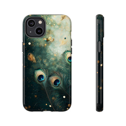 Iridescent Peacock Feather Luxe Phone Case for iPhone, Samsung & Google Pixel