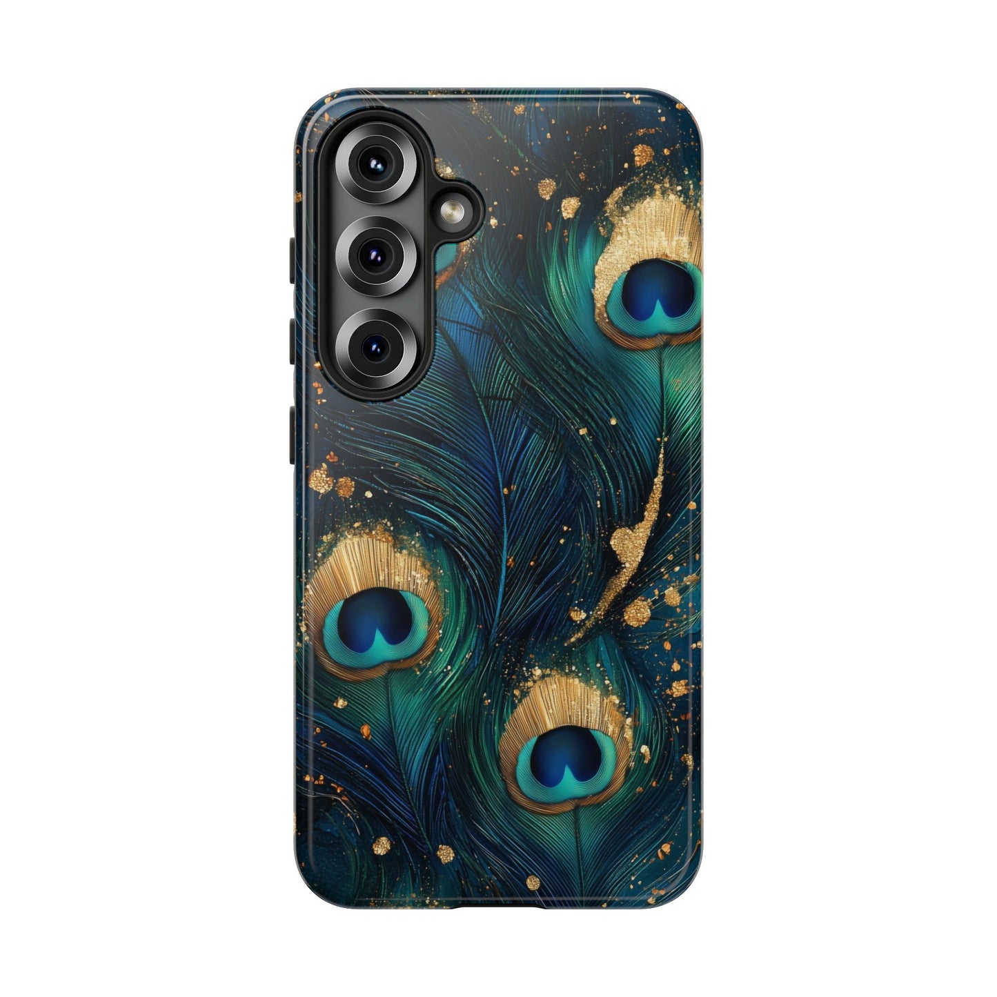 Elegant Peacock Feather Luxe Phone Case for iPhone, Samsung & Google Pixel