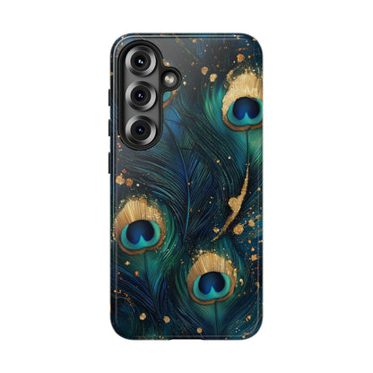 Elegant Peacock Feather Luxe Phone Case for iPhone, Samsung & Google Pixel