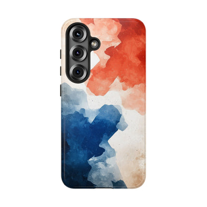 Crimson & Cobalt – Abstract Watercolor Splash Phone Case for iPhone, Google Pixel, Samsung